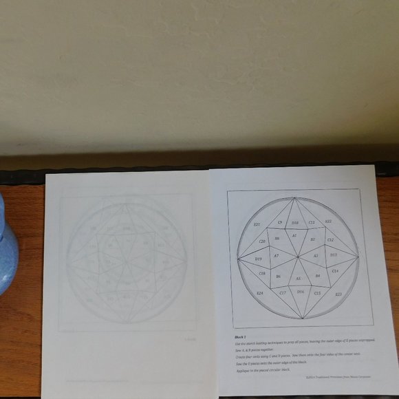 NIP Gardens of a King Traditional Primitives applique quilt pattern & templates - Picture 9 of 13